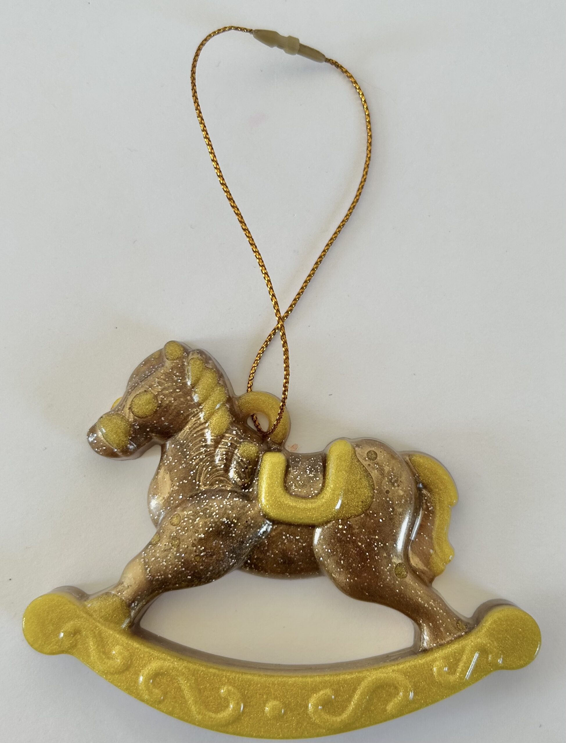 Dark Gold Christmas Horse Decoration