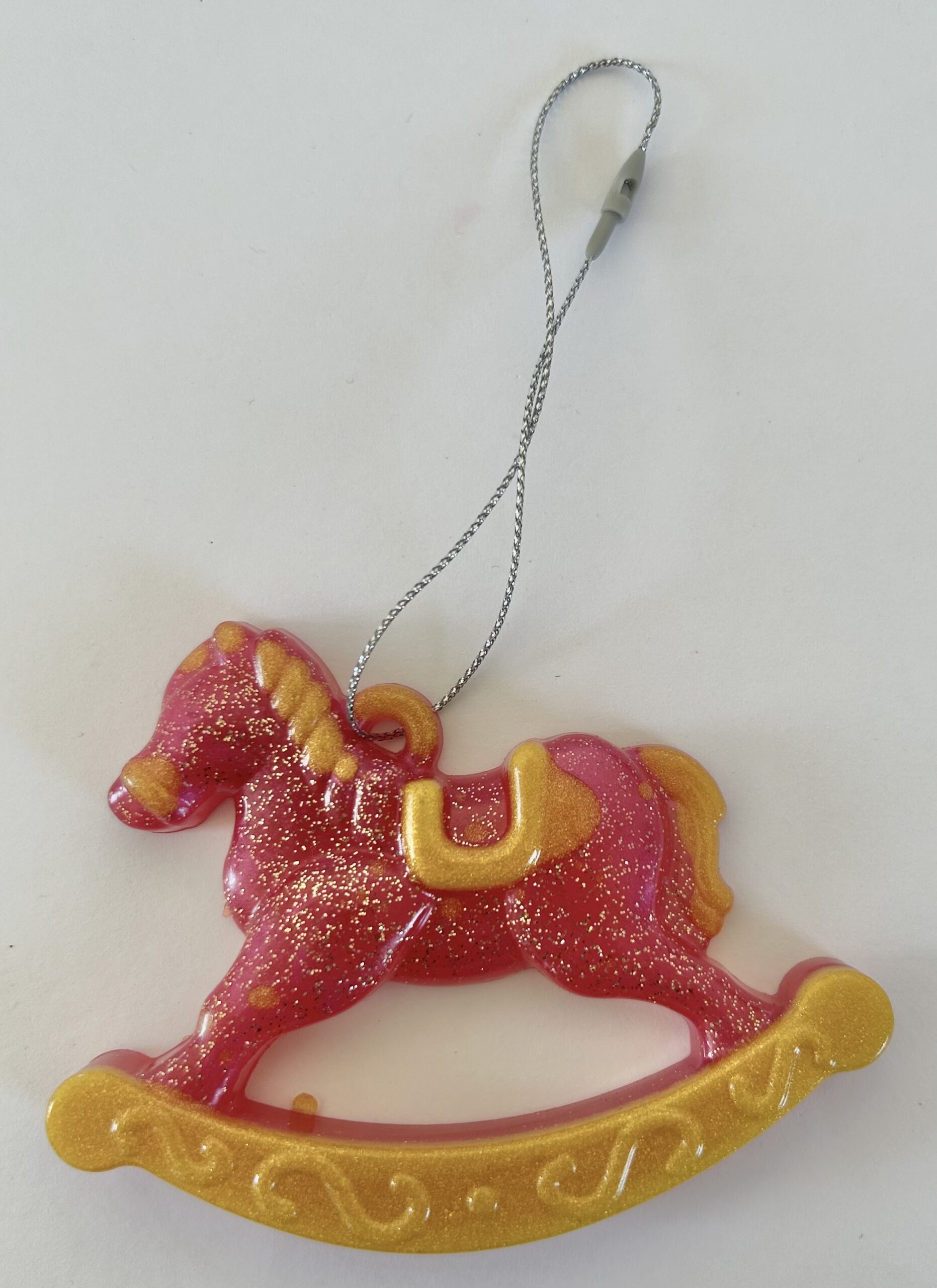 Pink & Gold Christmas Horse Decoration